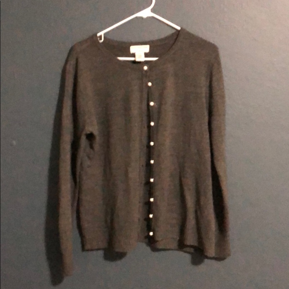 Gray Cardigan Sweater